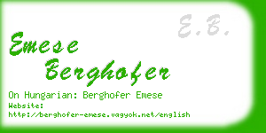 emese berghofer business card